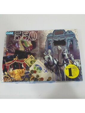 550 Piece Vintage Hasbro Guild Puzzle COMPLETE "Horse and Carriage" Royalty 1999